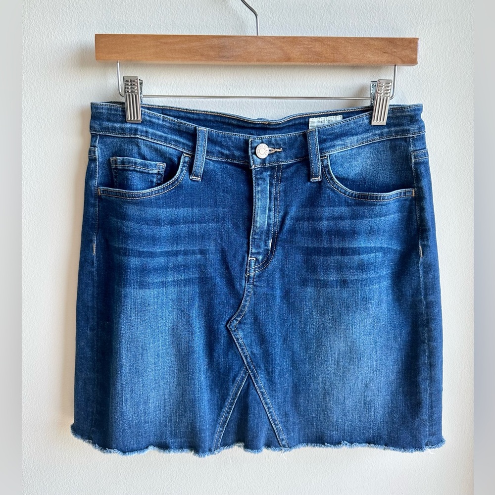 High Rise Blue Denim Stretch Mini Skirt - Bridge by Gly - SZ 28